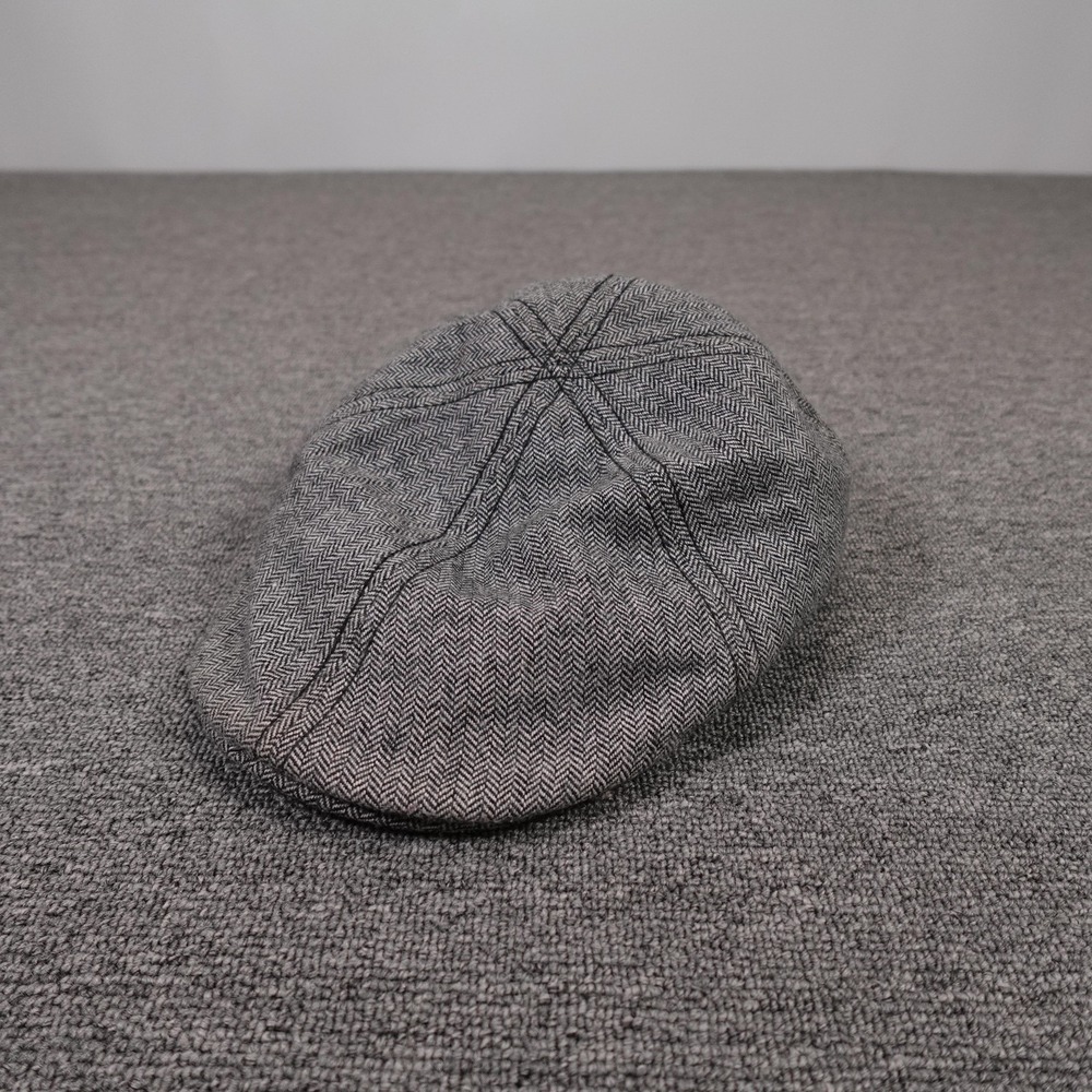 Goorin Bros Hat Newsboy Fitted Mens XL Gray Herringbone Wool Tweed Lined Winter